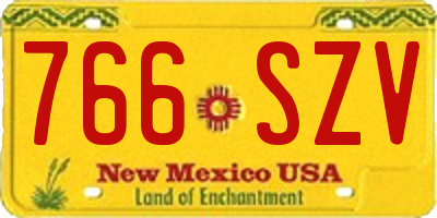 NM license plate 766SZV