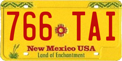 NM license plate 766TAI