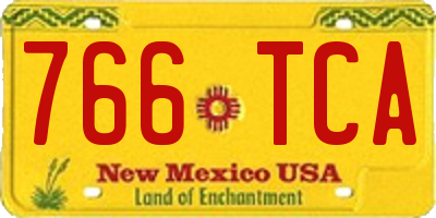 NM license plate 766TCA