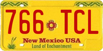 NM license plate 766TCL