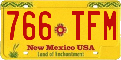 NM license plate 766TFM