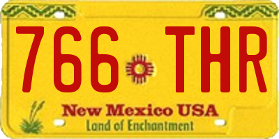 NM license plate 766THR