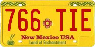 NM license plate 766TIE