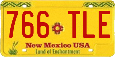 NM license plate 766TLE