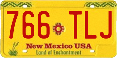 NM license plate 766TLJ
