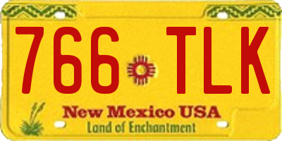 NM license plate 766TLK