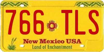 NM license plate 766TLS