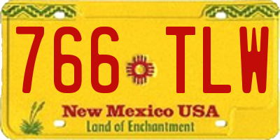 NM license plate 766TLW