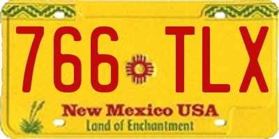 NM license plate 766TLX