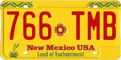 NM license plate 766TMB