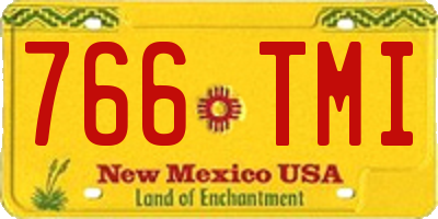 NM license plate 766TMI