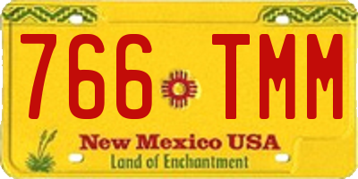 NM license plate 766TMM