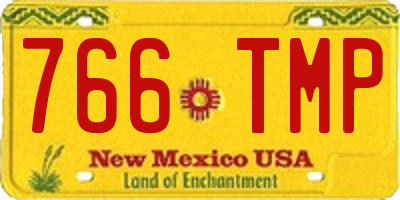 NM license plate 766TMP