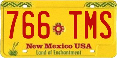 NM license plate 766TMS