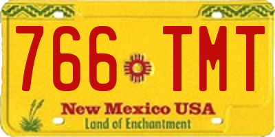 NM license plate 766TMT