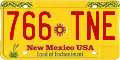 NM license plate 766TNE