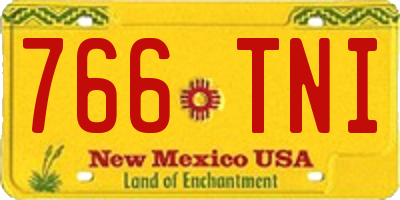 NM license plate 766TNI