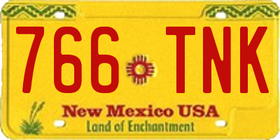 NM license plate 766TNK