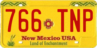 NM license plate 766TNP