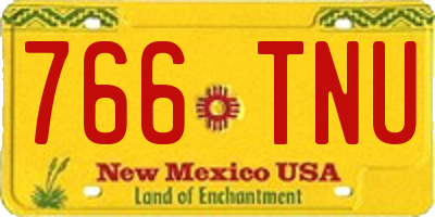 NM license plate 766TNU