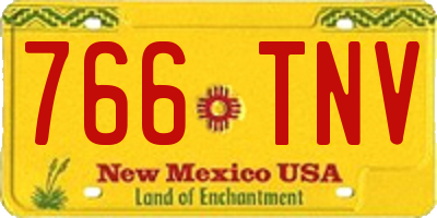 NM license plate 766TNV
