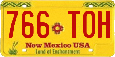 NM license plate 766TOH