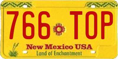 NM license plate 766TOP