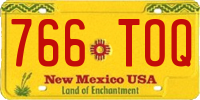 NM license plate 766TOQ