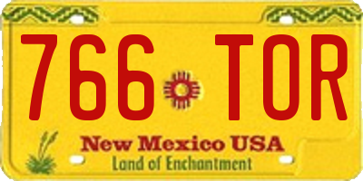 NM license plate 766TOR