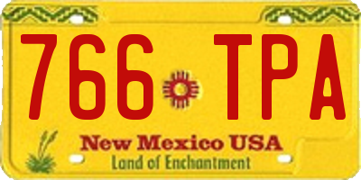 NM license plate 766TPA