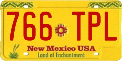 NM license plate 766TPL