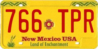 NM license plate 766TPR