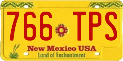 NM license plate 766TPS