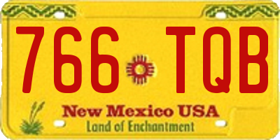 NM license plate 766TQB