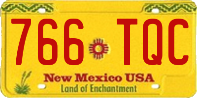 NM license plate 766TQC
