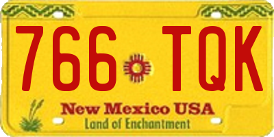 NM license plate 766TQK
