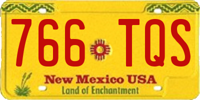 NM license plate 766TQS