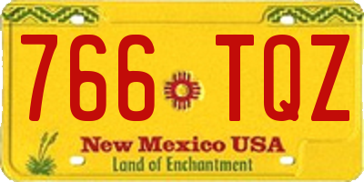 NM license plate 766TQZ