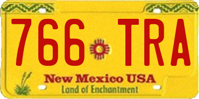 NM license plate 766TRA