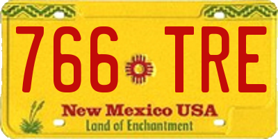 NM license plate 766TRE