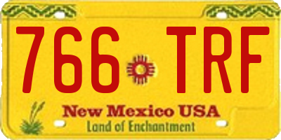 NM license plate 766TRF