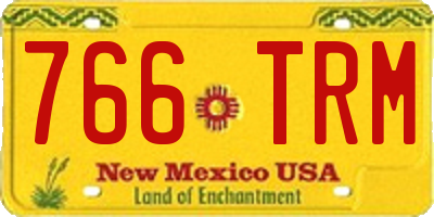 NM license plate 766TRM