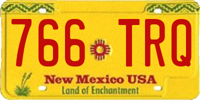 NM license plate 766TRQ