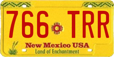 NM license plate 766TRR