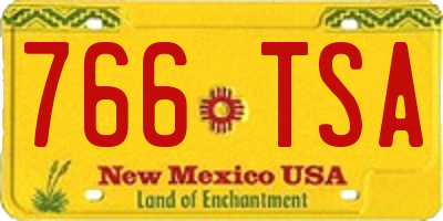 NM license plate 766TSA