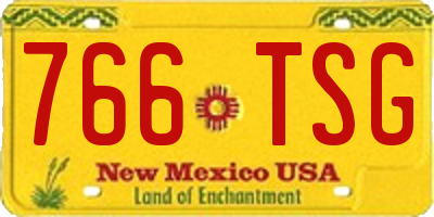 NM license plate 766TSG