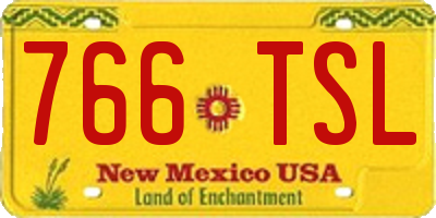 NM license plate 766TSL