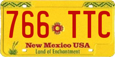 NM license plate 766TTC