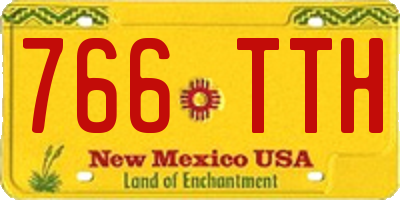 NM license plate 766TTH