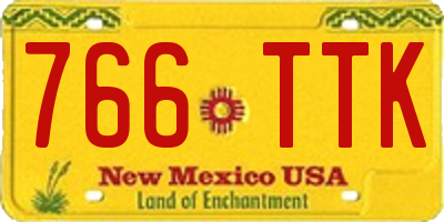 NM license plate 766TTK